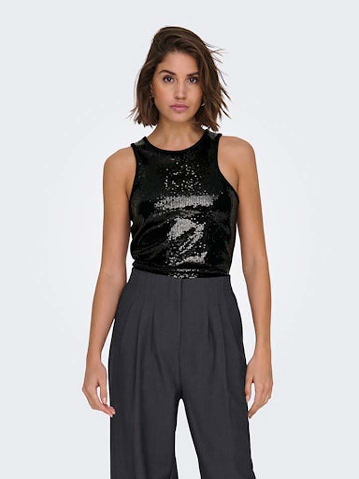 ONLY Top w kolorze czarnym rozmiar: M
