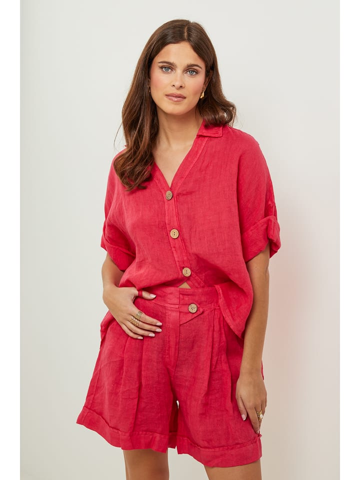 Lin Passion Lniana bluzka w kolorze czerwonym rozmiar: 36/38