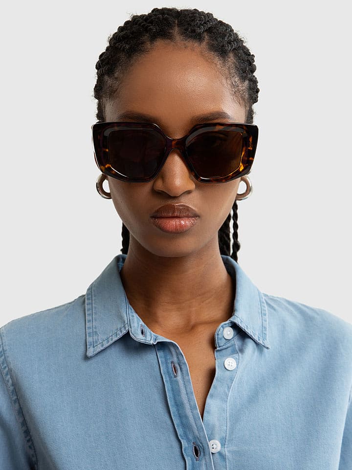 BIG STAR Damskie okulary przeciwsłoneczne w kolorze brązowo-jasnobrązowym rozmiar: onesize