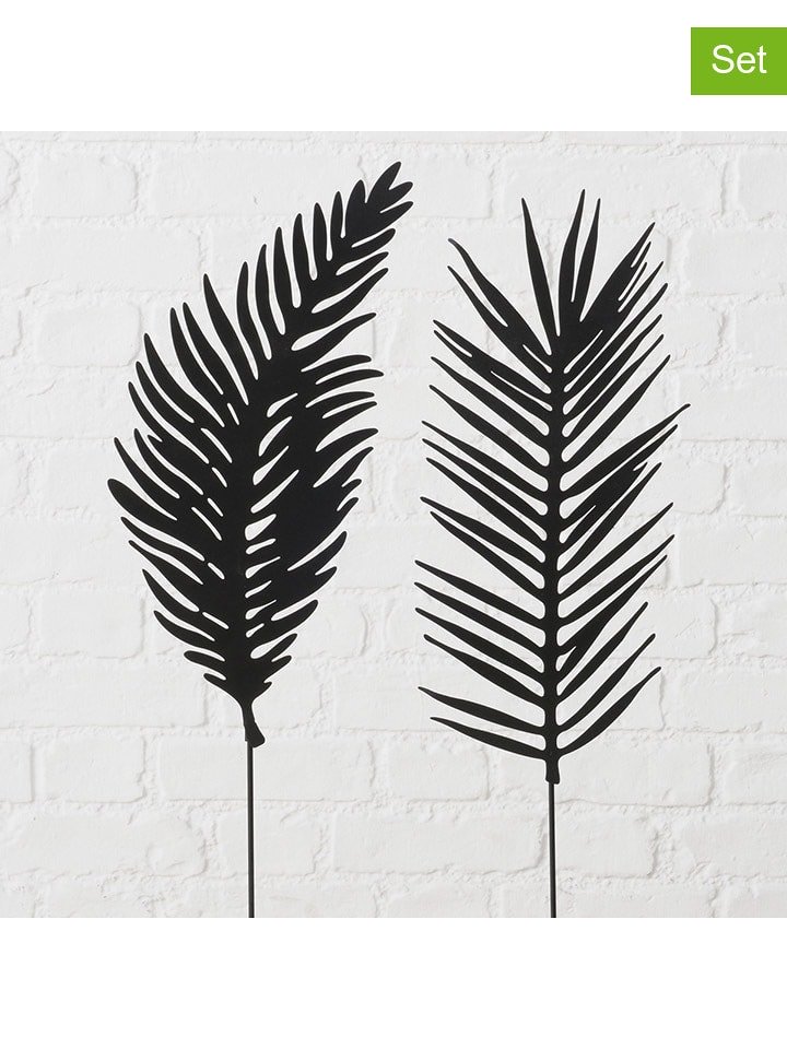 Boltze Dekoracje ogrodowe (2 szt.) "Inca" w kolorze czarnym - wys. 90 cm rozmiar: onesize