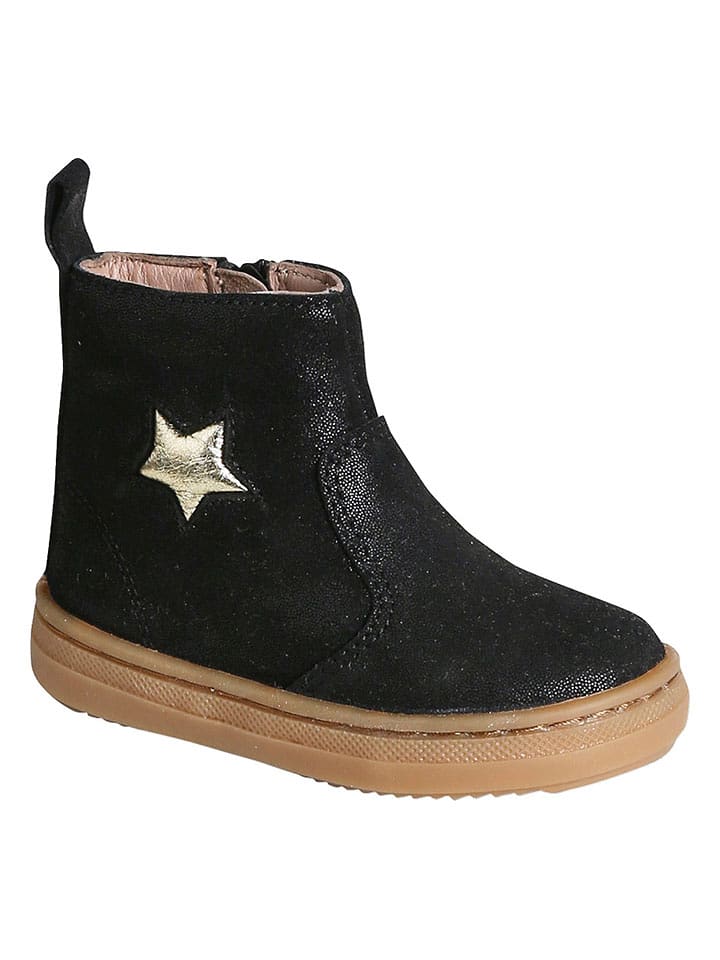 vertbaudet Skórzane botki w kolorze czarnym rozmiar: 23