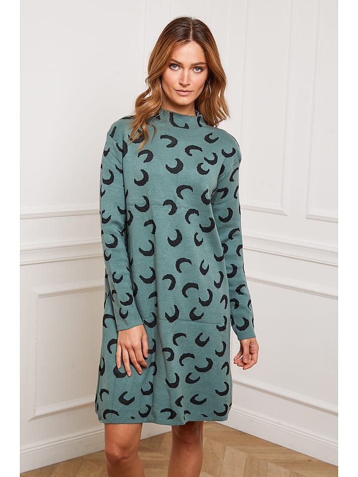 Joséfine Sukienka dzianinowa "Gibraltar" w kolorze zielonym rozmiar: L