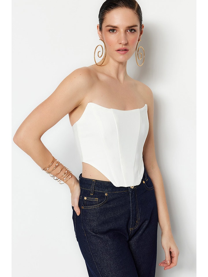 trendyol Top w kolorze białym rozmiar: 38