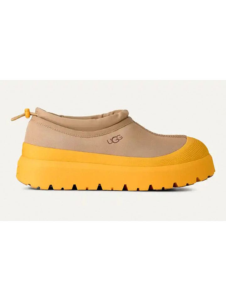 UGG Skórzane slippersy "Tasman Weather" w kolorze beżowo-żółtym rozmiar: 43