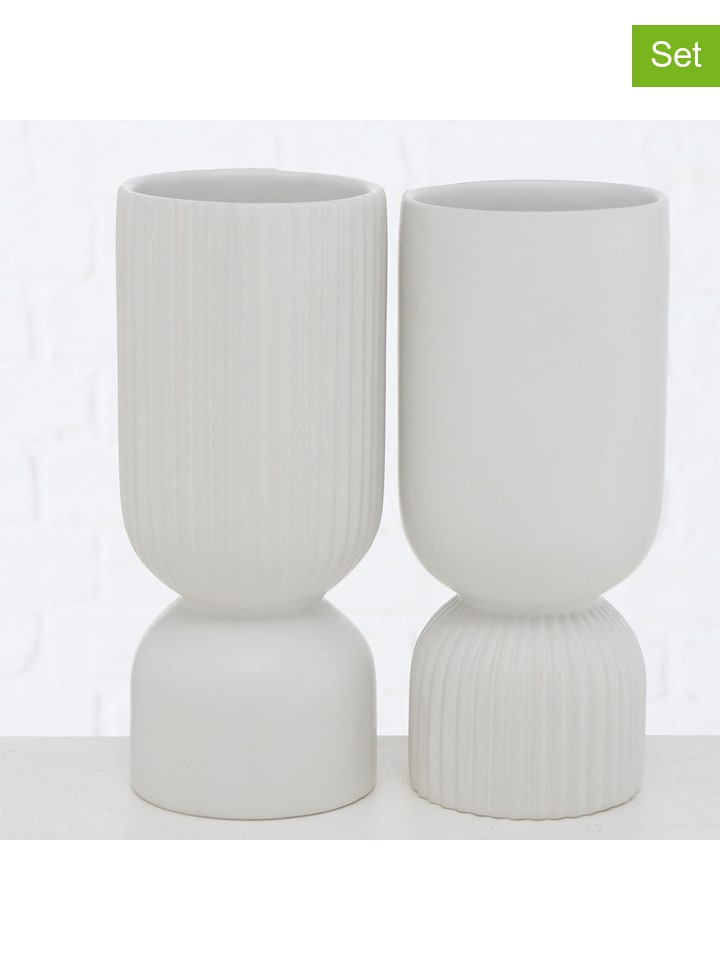 Boltze Wazony (2 szt.) "Gino" w kolorze białym rozmiar: onesize