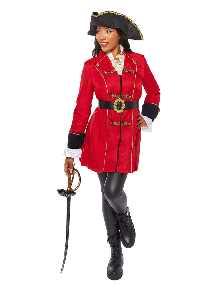 amscan 3-częściowy kostium "Pirate captain" w kolorze czerwonym rozmiar: S