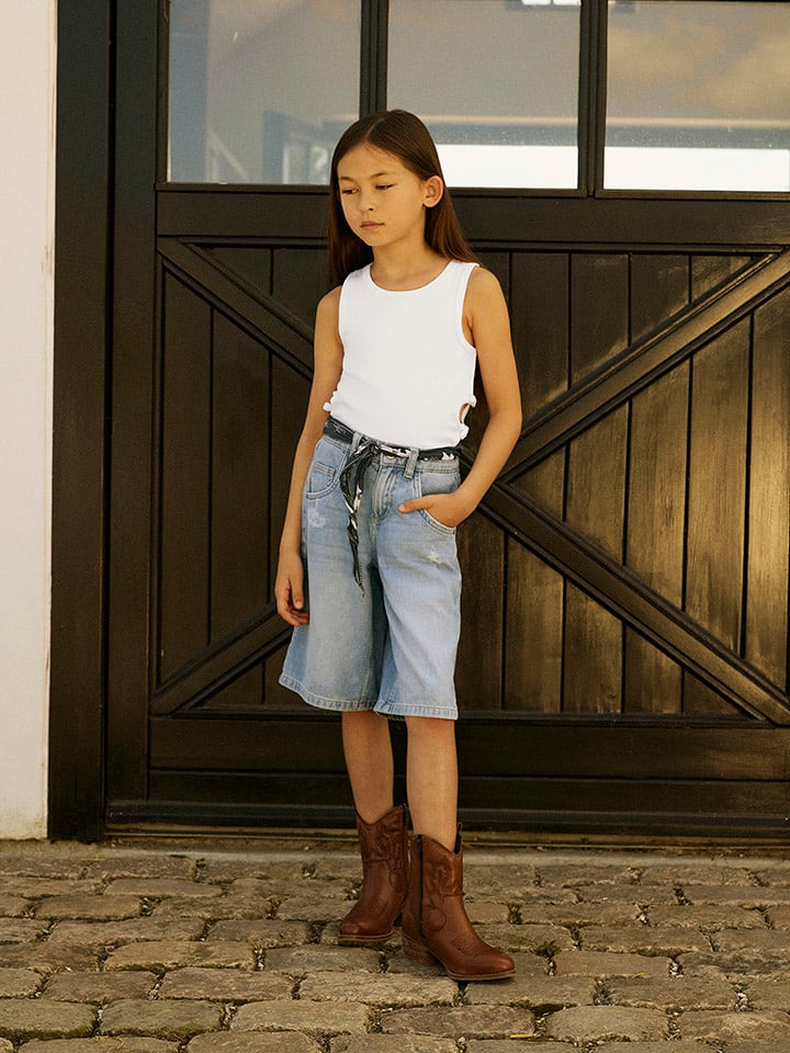 name it Szorty dżinsowe "Bella" w kolorze błękitnym rozmiar: 134