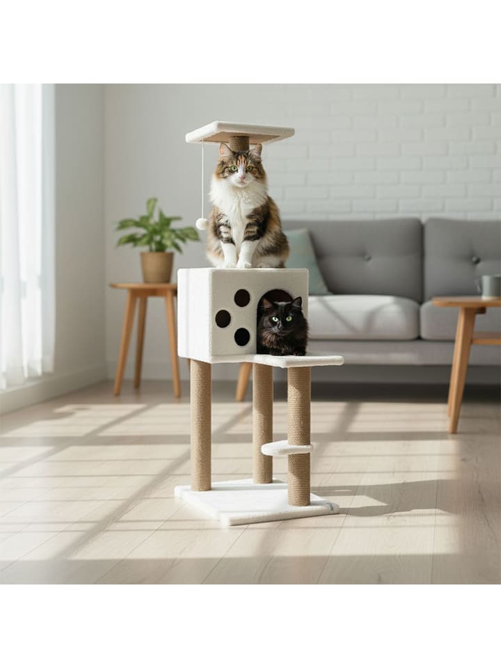 Paws&Whiskers Drapak "Orion" w kolorze kremowym dla kota - 35 x 115 x 50 cm rozmiar: onesize