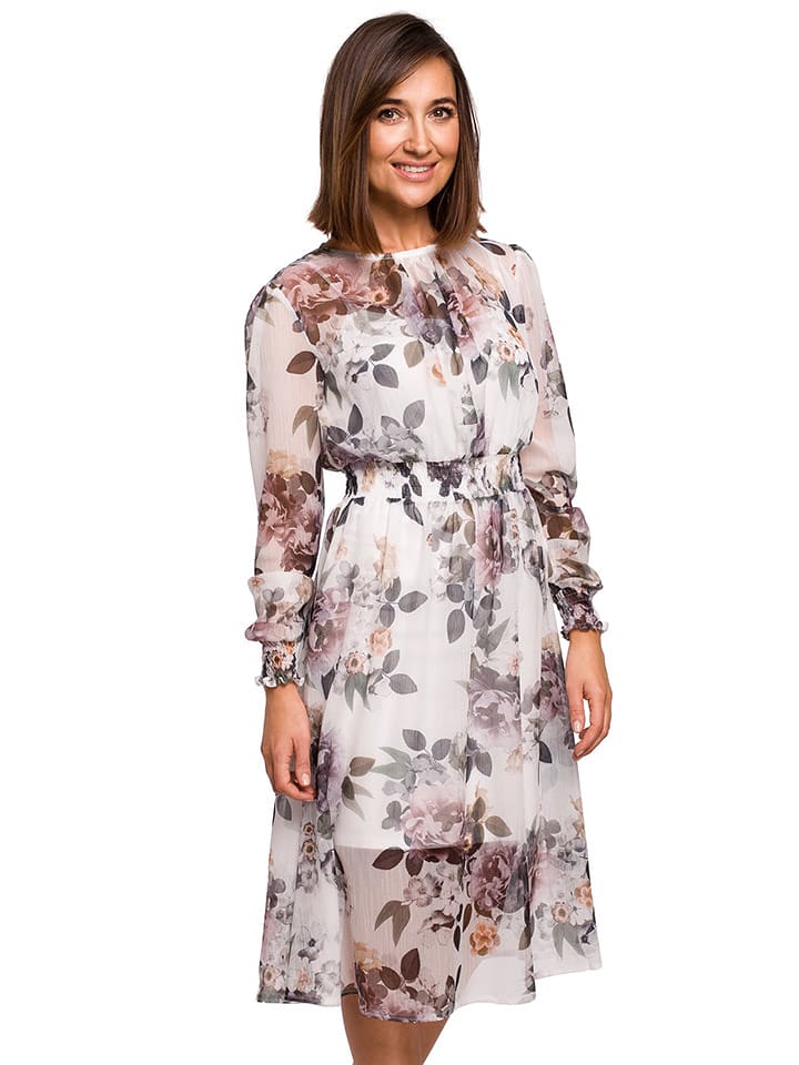 Stylove Sukienka w kolorze białym ze wzorem rozmiar: XL