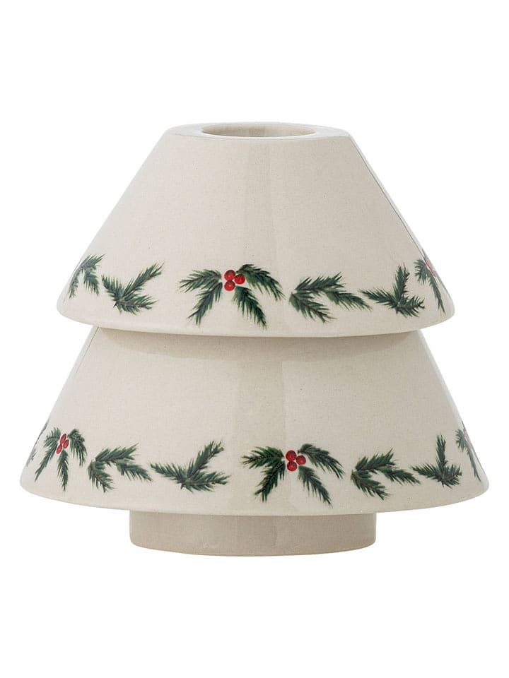 Bloomingville Świecznik "Berry" w kolorze biało-zielonym - wys. 9 x Ø 10 cm rozmiar: onesize