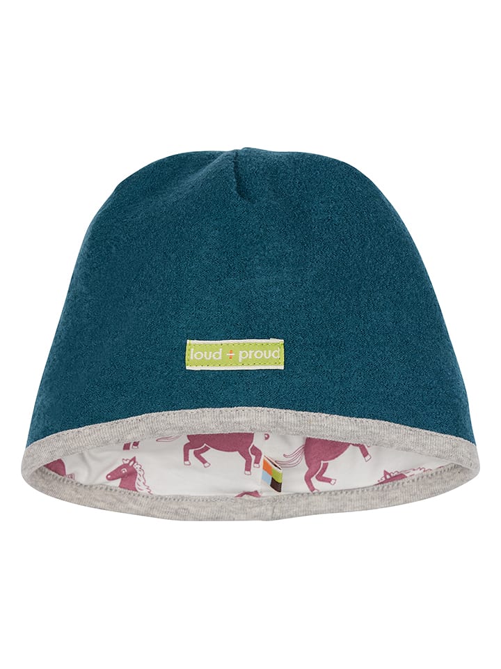 loud + proud Wełniana czapka w kolorze niebieskim rozmiar: 98/104