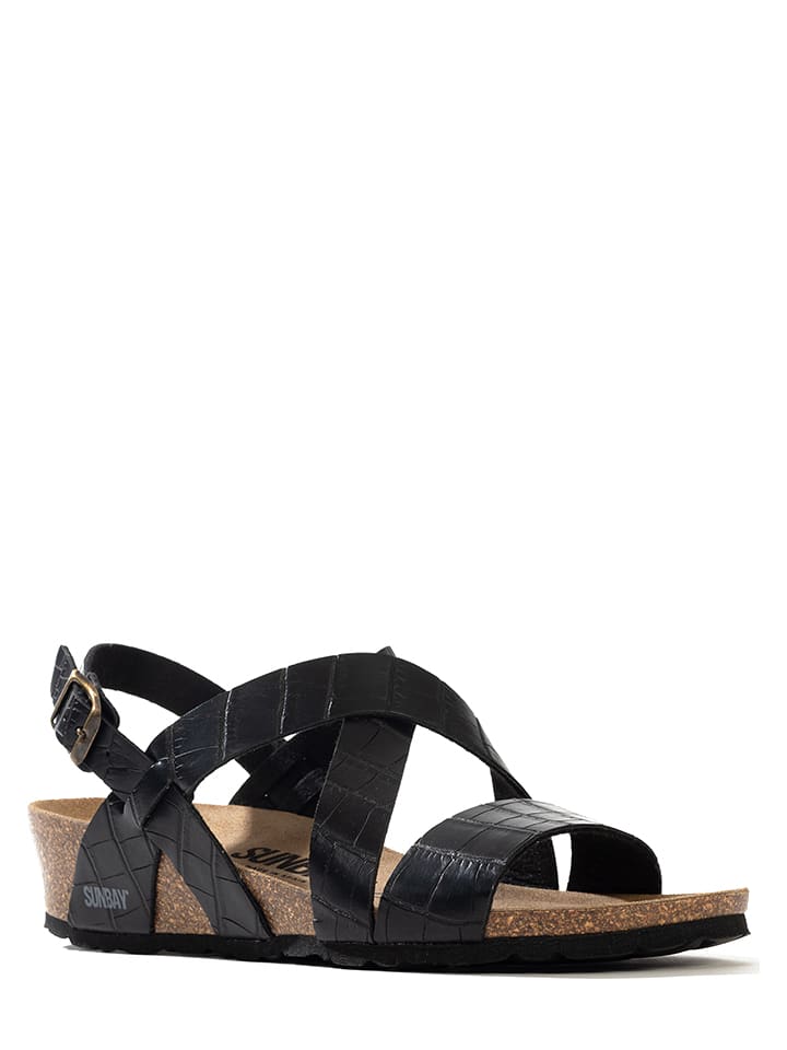 Sunbay Sandały "Bini" w kolorze czarnym na koturnie rozmiar: 40