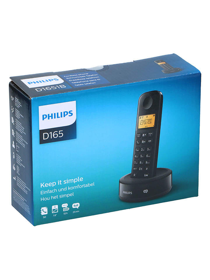 Philips Bezprzewodowy telefon "D1651B/01" w kolorze czarnym rozmiar: onesize