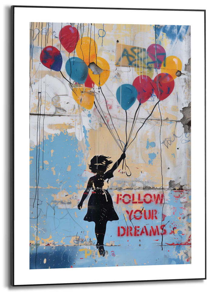 Orangewallz Druk artystyczny "Dream Balloons" w ramce rozmiar: 50x70 cm