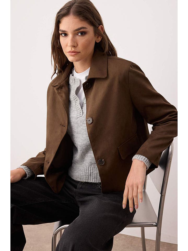 trendyol Kurtka koszulowa w kolorze ciemnobrązowym rozmiar: XL