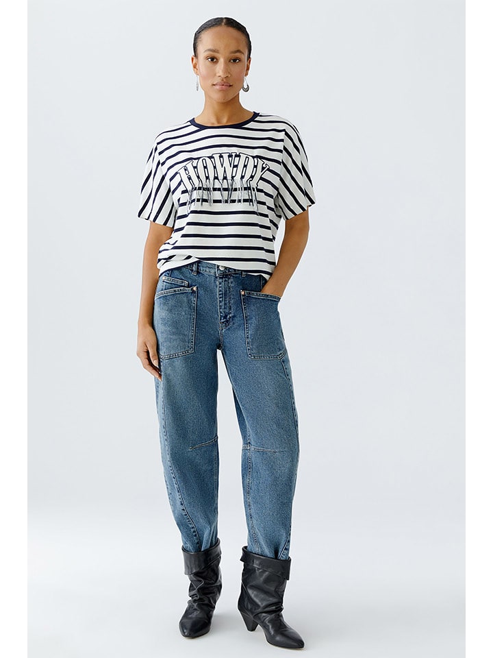 Oui Koszulka w kolorze biało-niebieskim rozmiar: 36