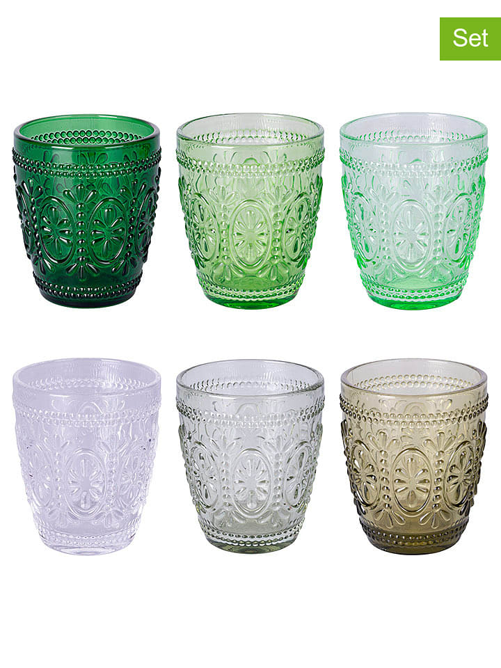 Villa d´Este Szklanki (6 szt.) "Imperial" w kolorze zielonym - 300 ml rozmiar: onesize