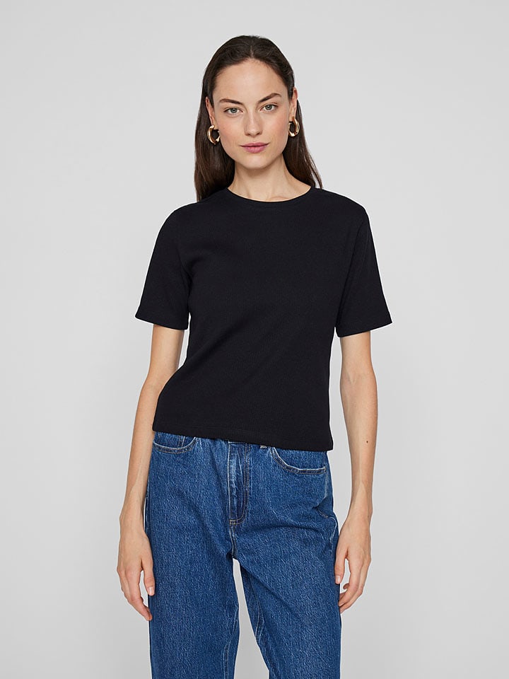 Vila Koszulka "Sola" w kolorze czarnym rozmiar: L