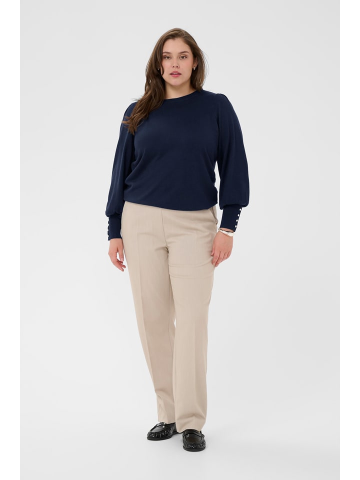 KAFFE curve Sweter w kolorze granatowym rozmiar: M