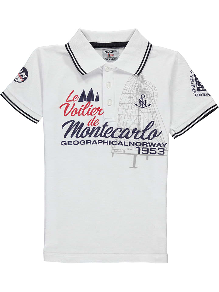 Geographical Norway Koszulka polo "Katche" w kolorze białym rozmiar: 140