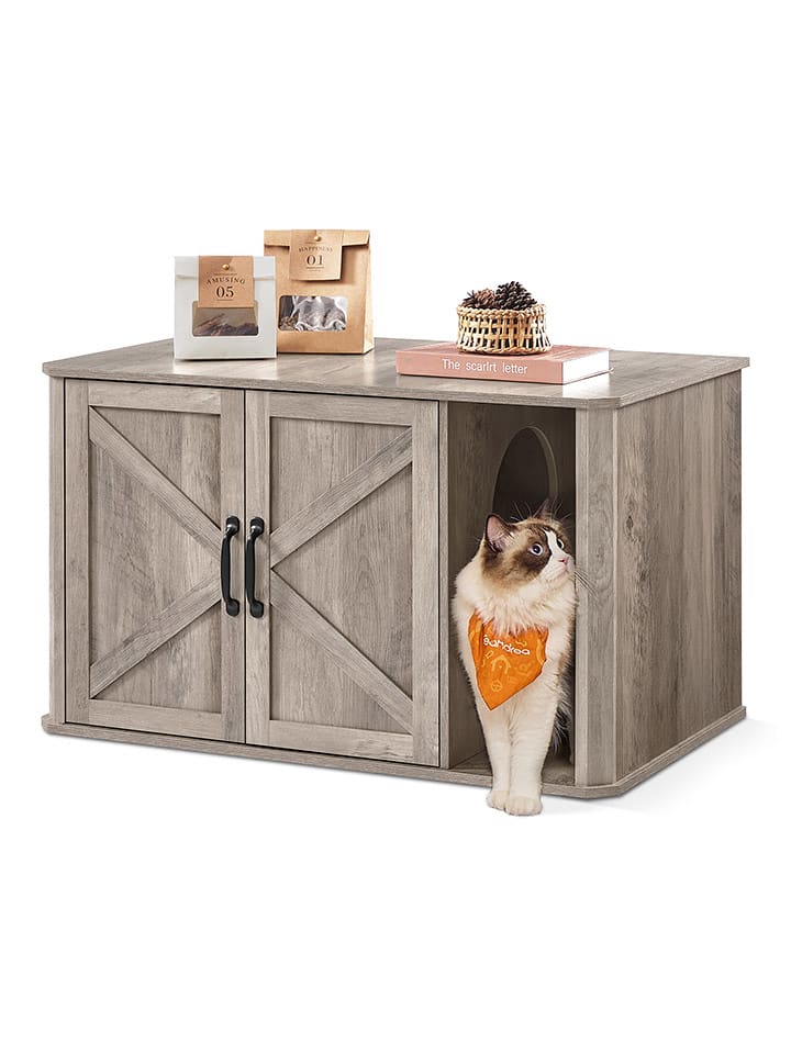 SONGMICS Kuweta w kolorze brązowym dla kota - 85 x 50 x 48,5 cm rozmiar: onesize