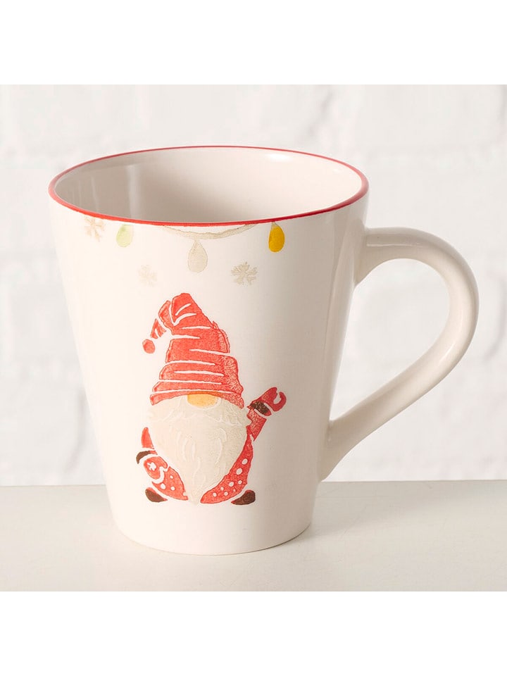 Boltze Kubek jumbo "Noelo" w kolorze biało-czerwonym - 440 ml rozmiar: onesize