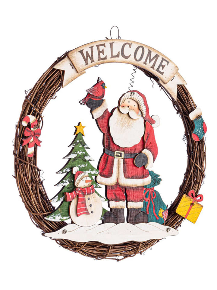 Bizzotto Zawieszka dekoracyjna "Santa" ze wzorem - Ø 31 cm rozmiar: onesize