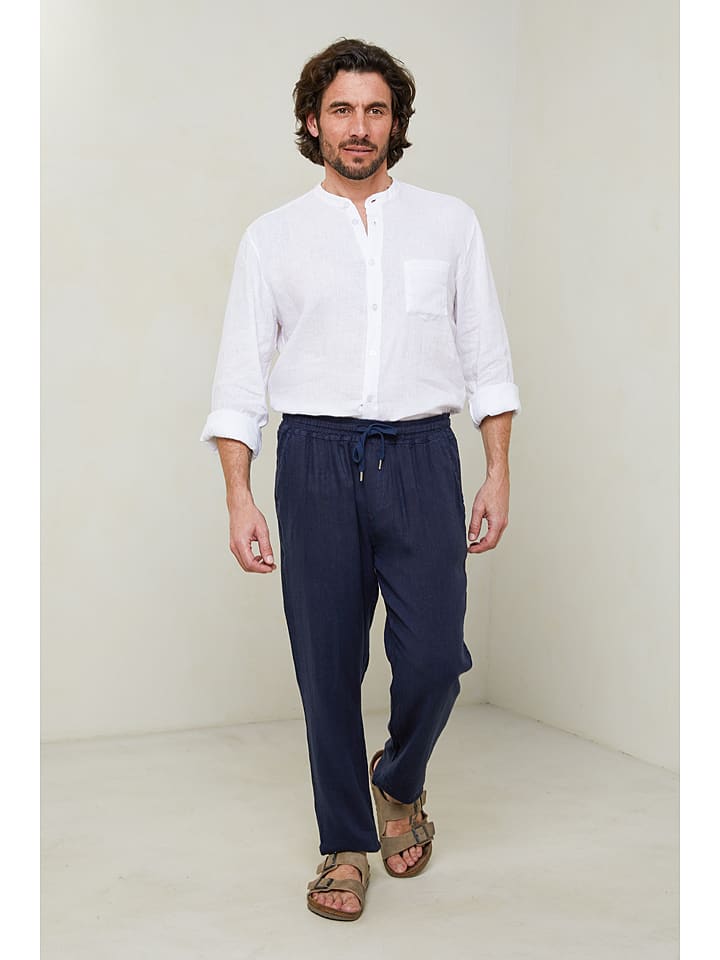 Lin Passion Spodnie w kolorze granatowym rozmiar: XL/XXL