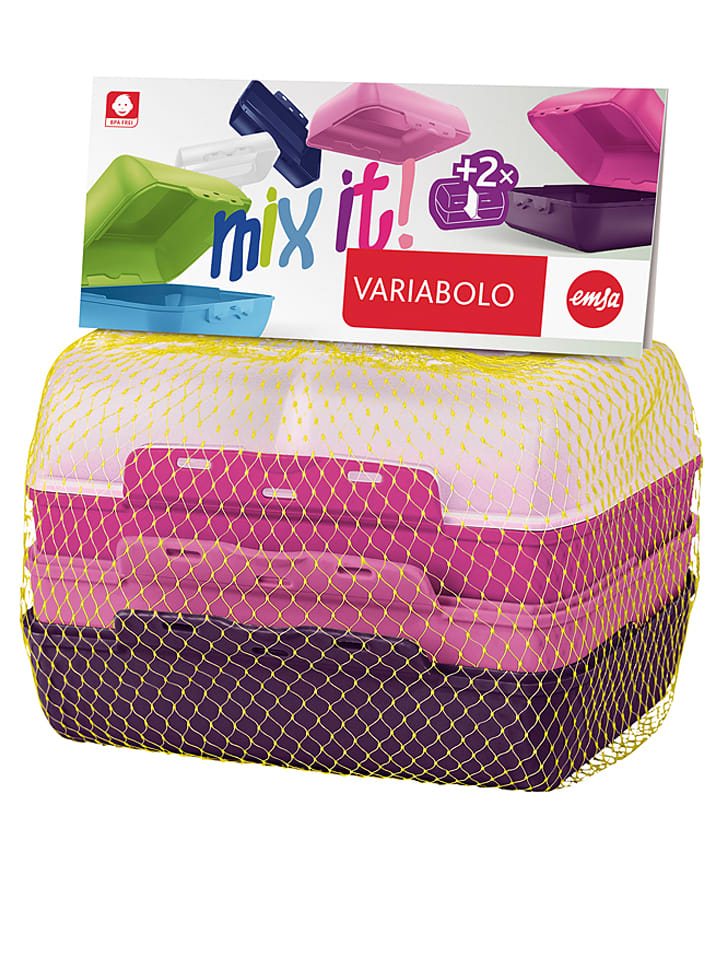 Emsa Pojemnik w kolorze różowo-fioletowym - 16 x 7 x 11 cm rozmiar: onesize