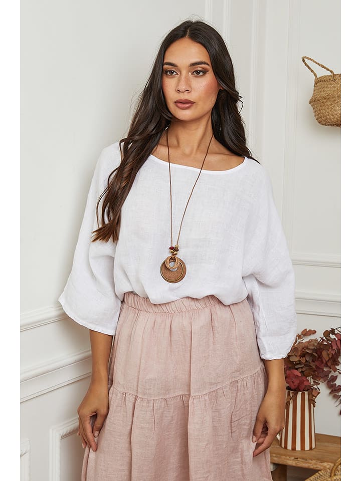 La Compagnie Du Lin Lniana bluzka "Under" w kolorze białym rozmiar: M