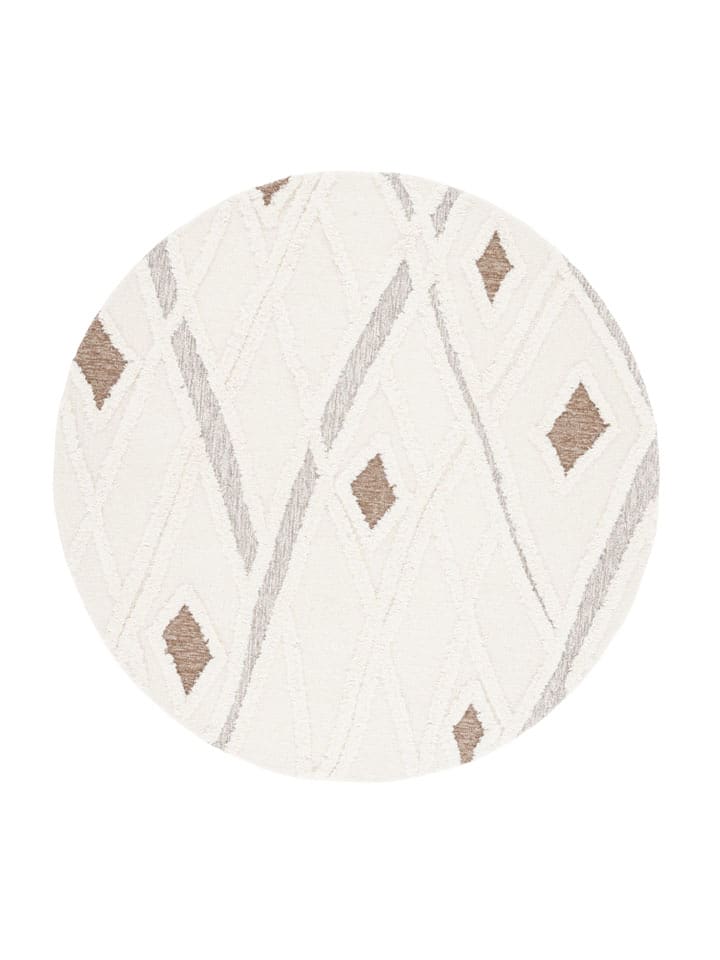 Safavieh Wełniany dywan "Casablanca" w kolorze białym rozmiar: 183x183 cm