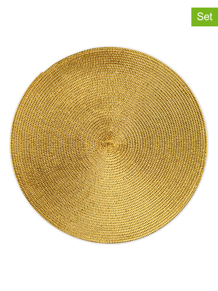 Trendy Kitchen by EXCÉLSA Podkładki stołowe (6 szt.) "Round" w kolorze złotym - Ø 36 cm rozmiar: onesize