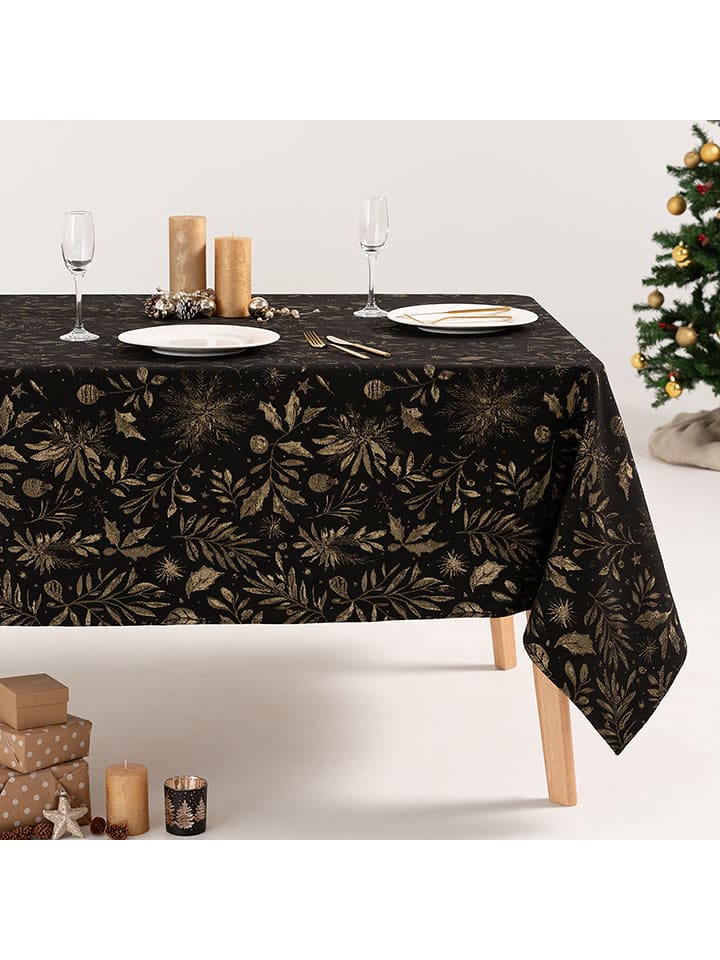 GAMUSI Obrus "Flenor" w kolorze czarno-złotym rozmiar: 140x200 cm