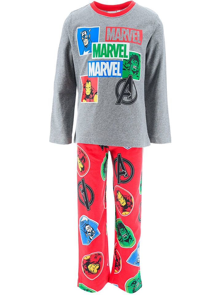 Avengers Piżama "Avengers" w kolorze szaro-czerwonym ze wzorem rozmiar: 104