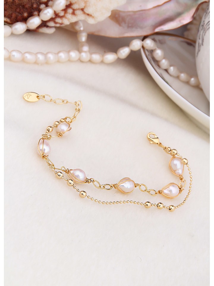 L'Atelier de Gaia Pozłacana bransoletka z perłami rozmiar: onesize