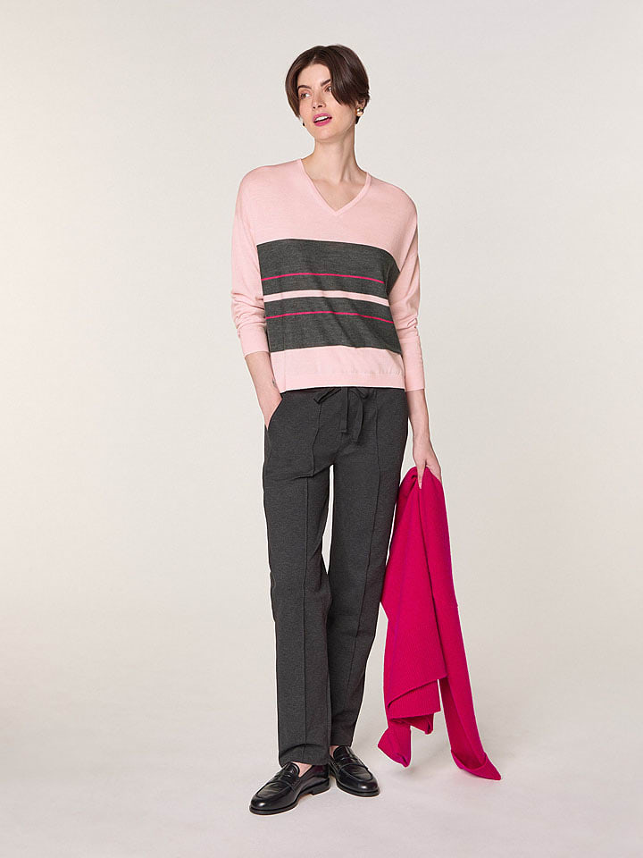 Rodier Wełniany sweter w kolorze jasnoróżowo-zielonym rozmiar: L