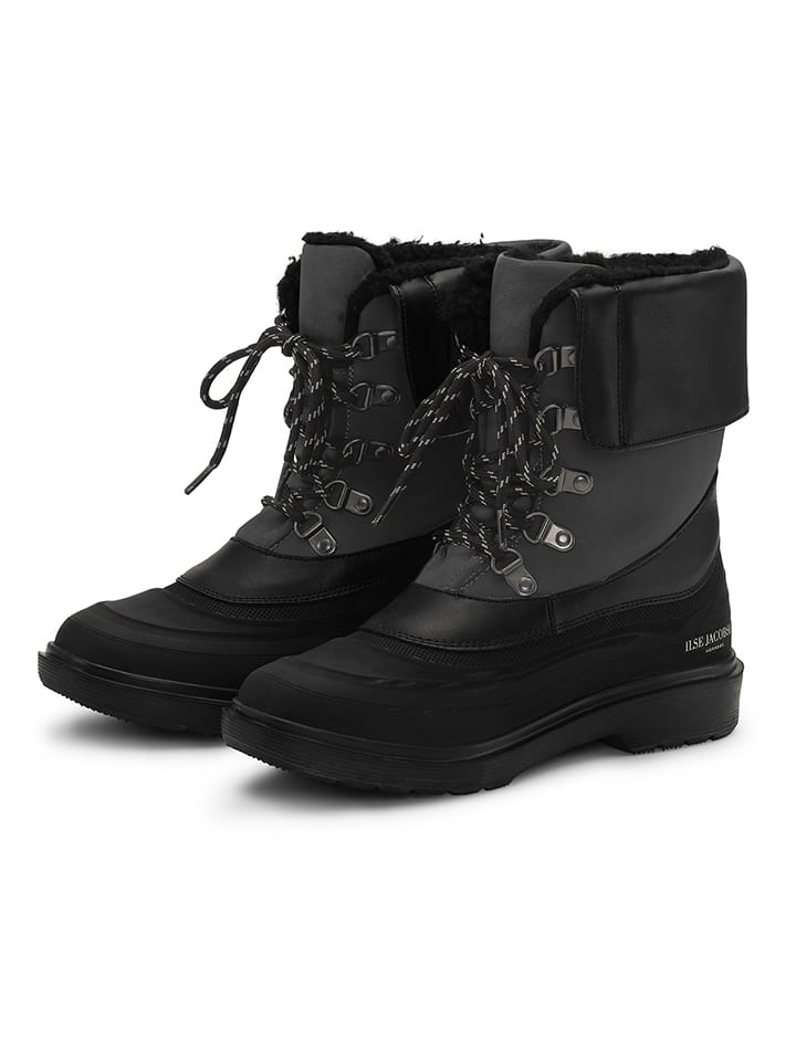 Ilse Jacobsen Skórzane botki zimowe w kolorze czarnym rozmiar: 38