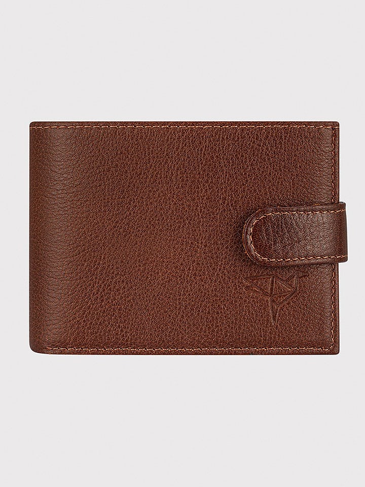 Lucky Bees Skórzany portfel w kolorze jasnobrązowym - 8 x 2 cm rozmiar: onesize