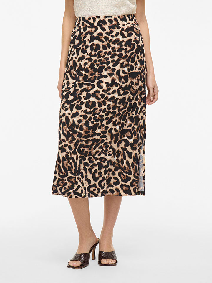 Vila Spódnica "Leoa" w kolorze brązowo-beżowym rozmiar: XL