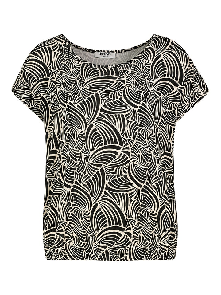Sublevel Koszulka w kolorze czarno-kremowym rozmiar: M