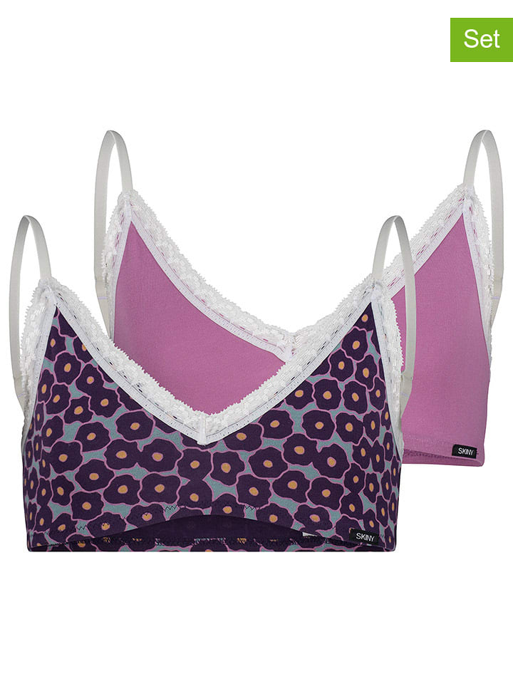 Skiny Topy (2 szt.) w kolorze fioletowo-jasnoróżowym rozmiar: 164