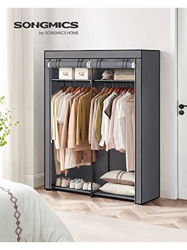 Songmics Szafa w kolorze szarym - 140 x 174 x 43 cm rozmiar: onesize