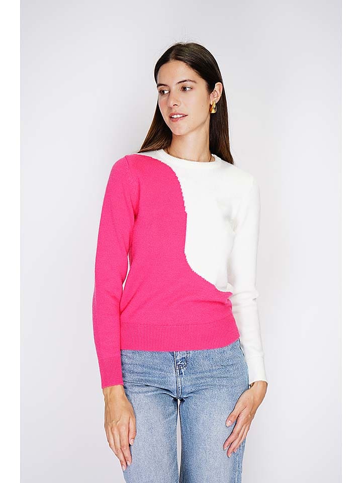 William de Faye Sweter w kolorze różowo-białym rozmiar: 42