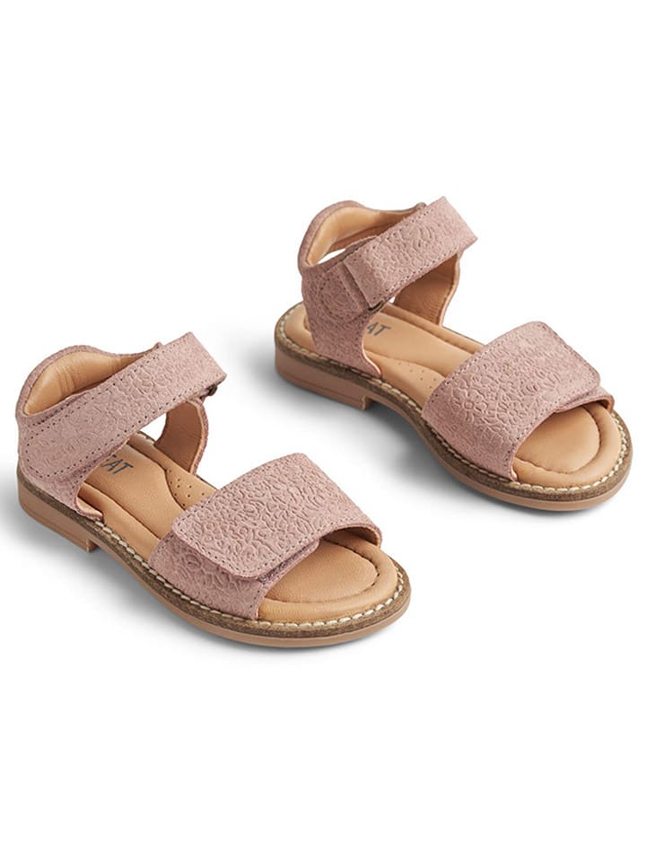 Wheat Skórzane sandały w kolorze jasnoróżowym rozmiar: 24