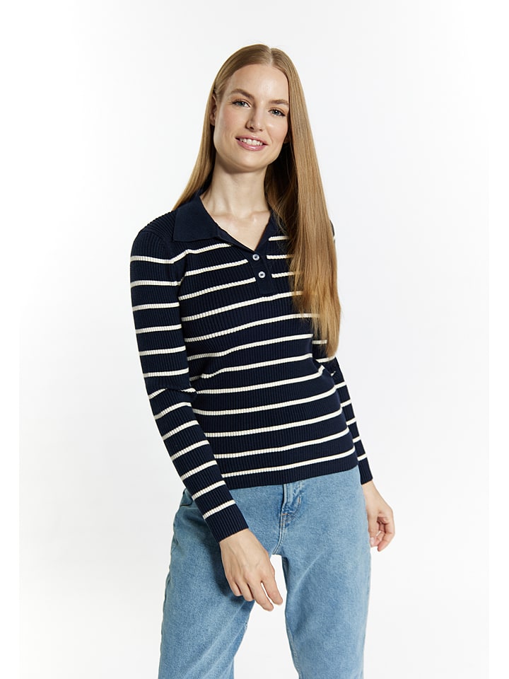 DreiMaster Sweter w kolorze granatowo-białym rozmiar: M/L