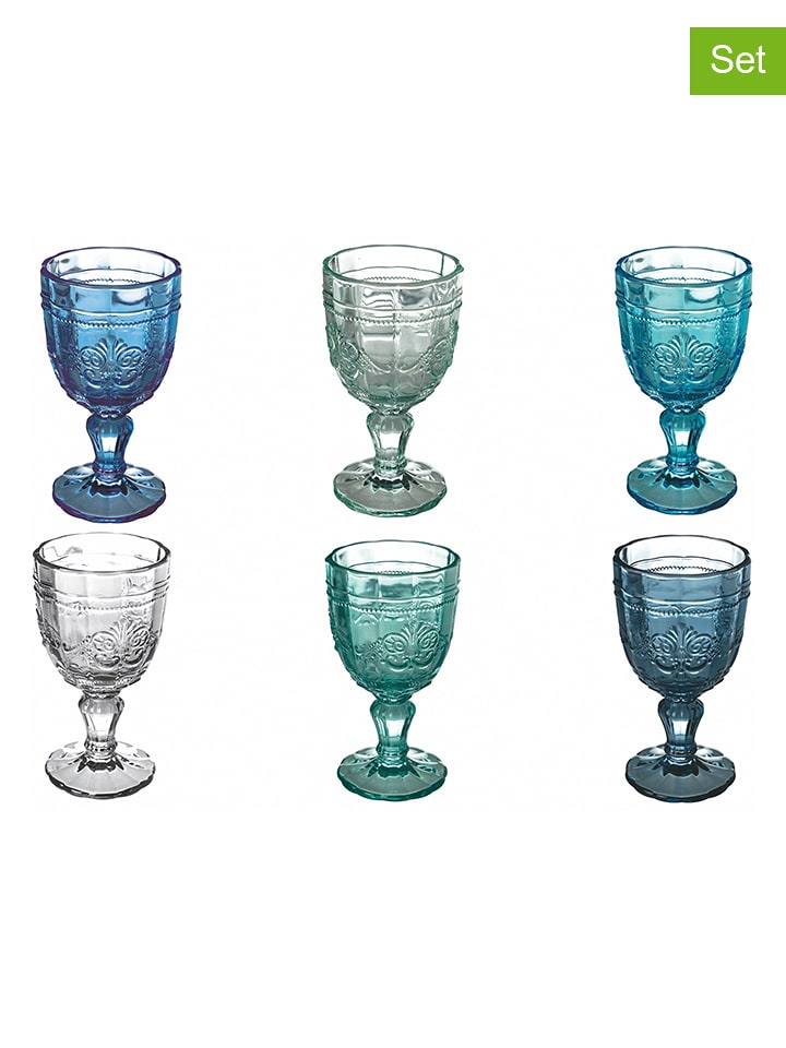 Villa d´Este Kieliszki (6 szt.) "Syrah" w kolorze niebieskim do wina - 230 ml rozmiar: onesize