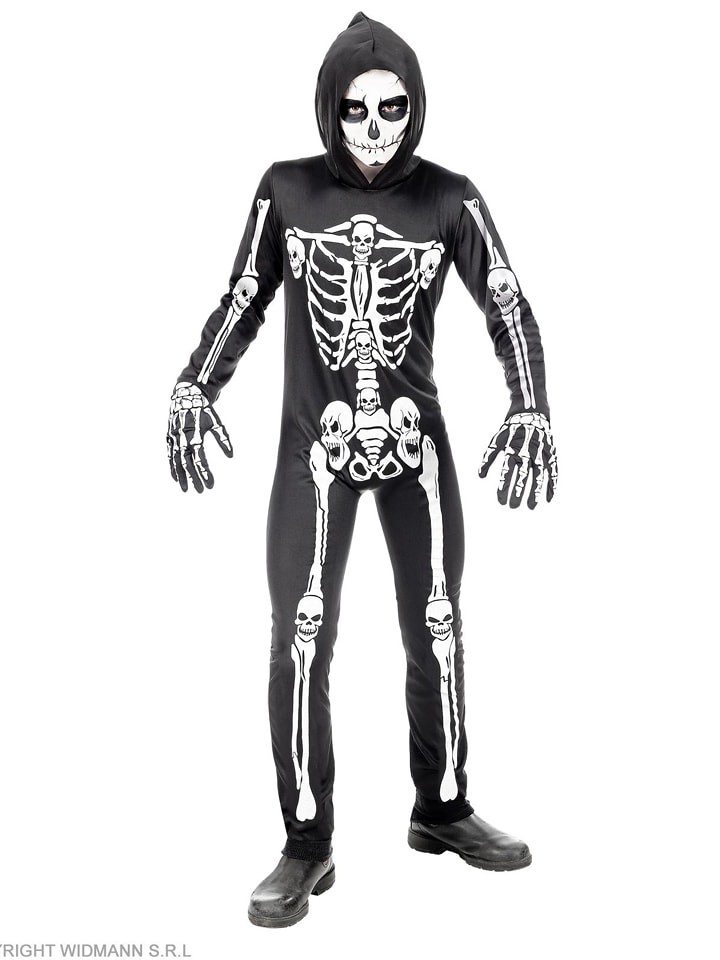 Widmann Kombinezon kostiumowy "Skeleton" w kolorze czarnym rozmiar: 158