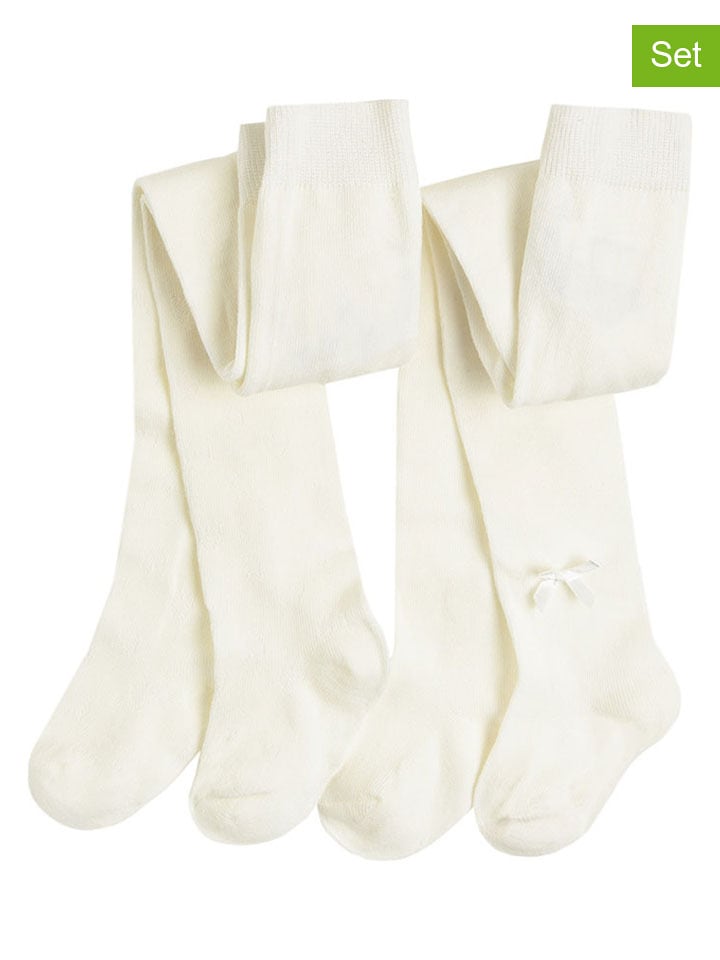 COOL CLUB Rajstopy (2 pary) w kolorze kremowym rozmiar: 56/62