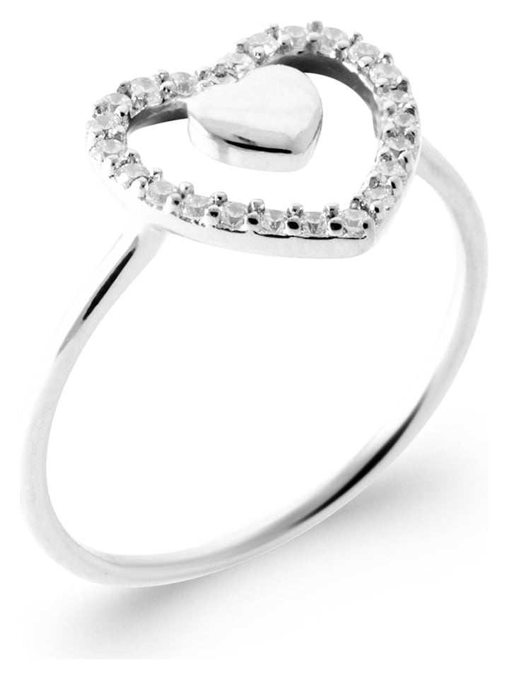L'Atélier Précieux Srebrny pierścionek z cyrkoniami rozmiar: 52