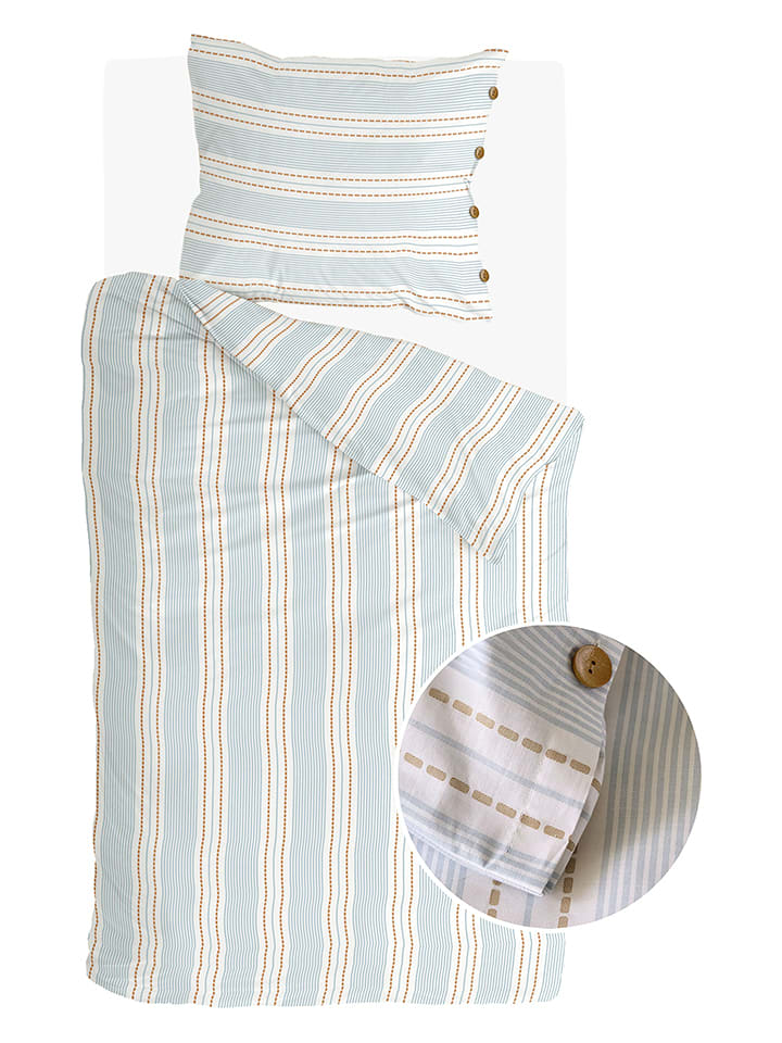Walra Komplet pościeli "Striped Harmony" w kolorze błękitnym rozmiar: 135x200 cm